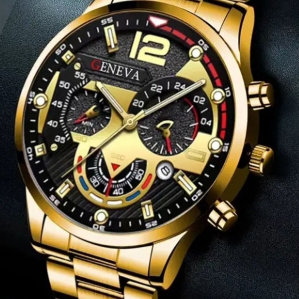 Geneva Gold Chronograph Watch